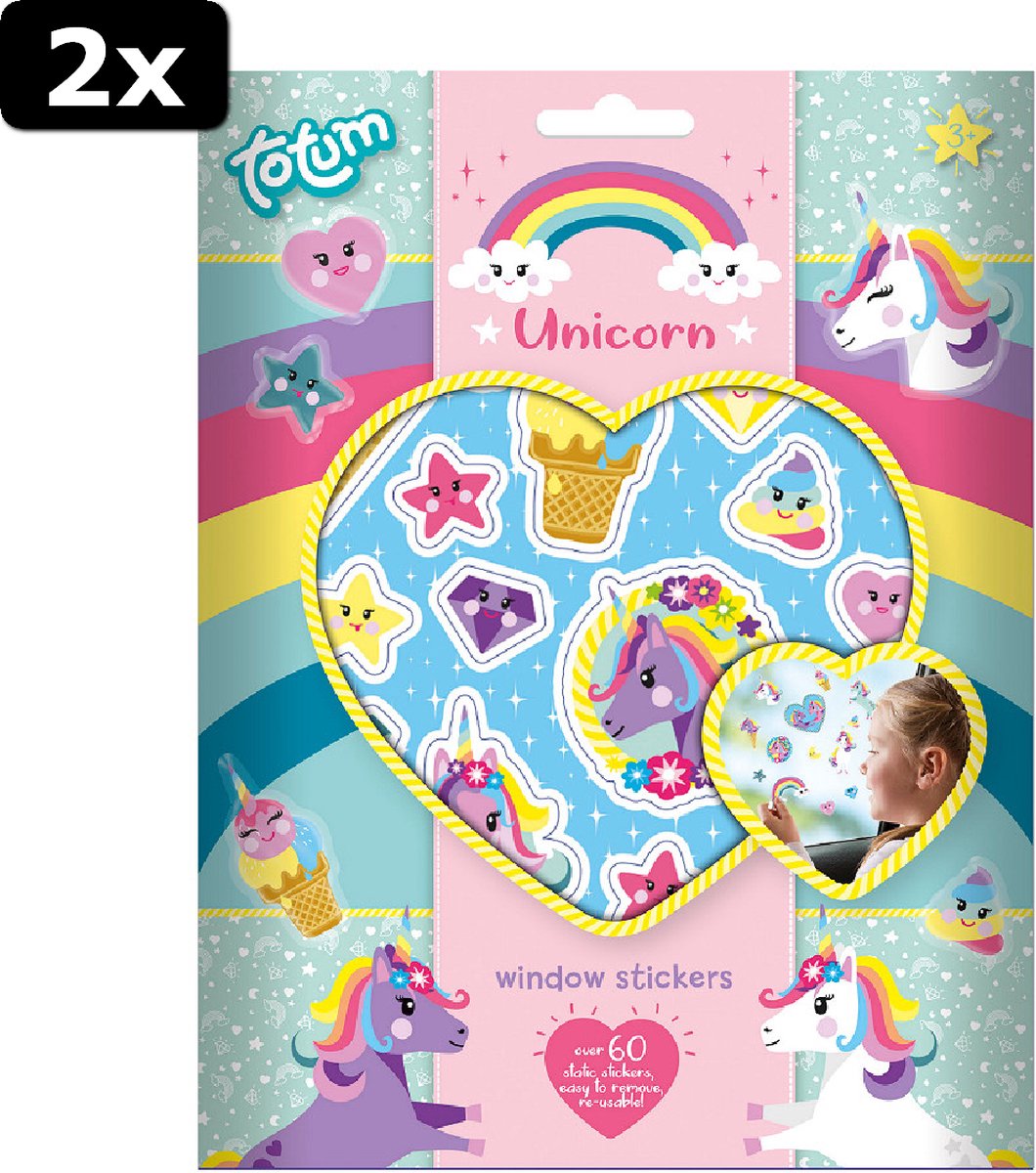 2x Totum Unicorn raamstickers