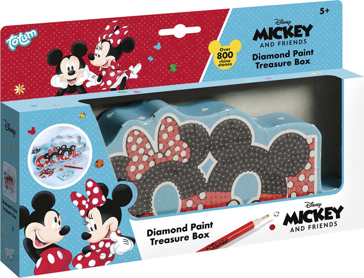 Totum Disney Mickey Diamond Paint schatkistje - Cool bewaardoos - home deco knutselset