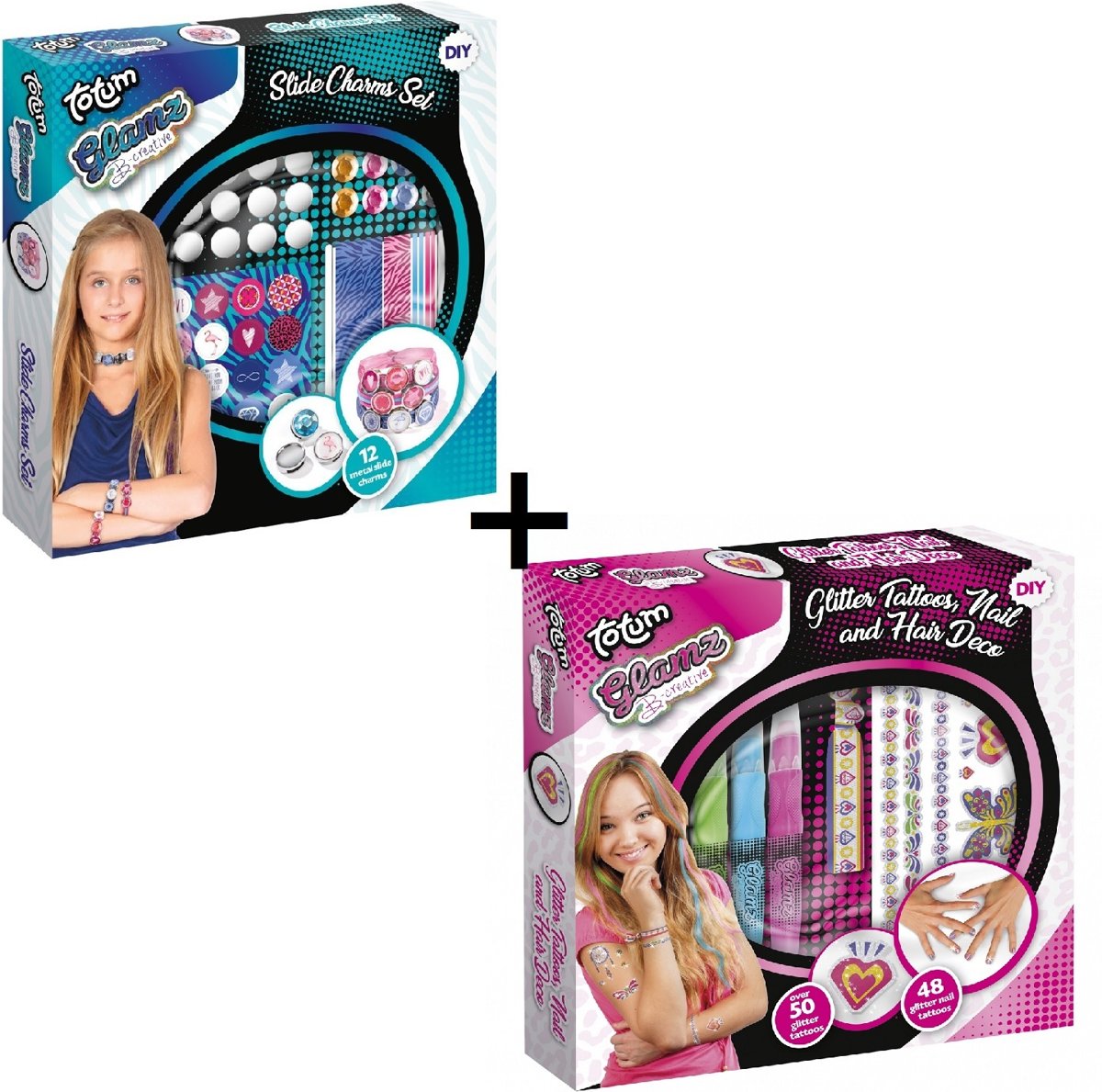 Totum Glamz Glitter Nagels, Tattoos & Haar en Sieradenset - Bundelpakket