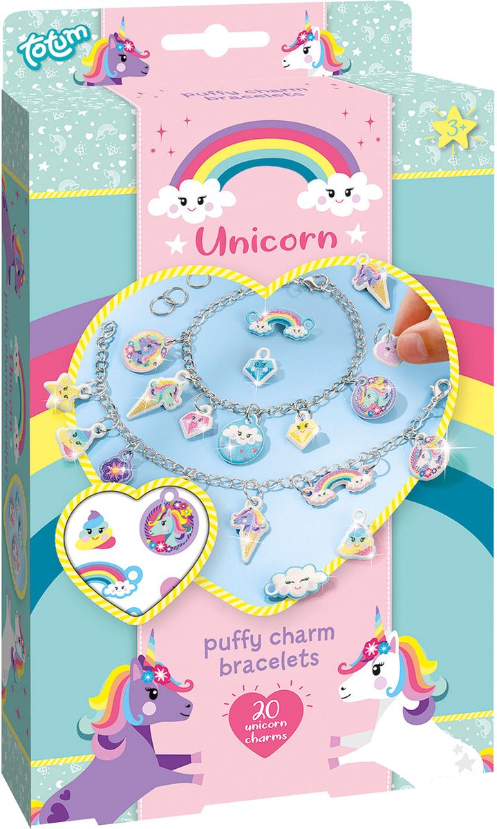 Totum Unicorn Puffy Charm Armbanden