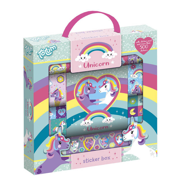 Totum stickerbox Unicorn 21,5 cm meisjes 500 stuks