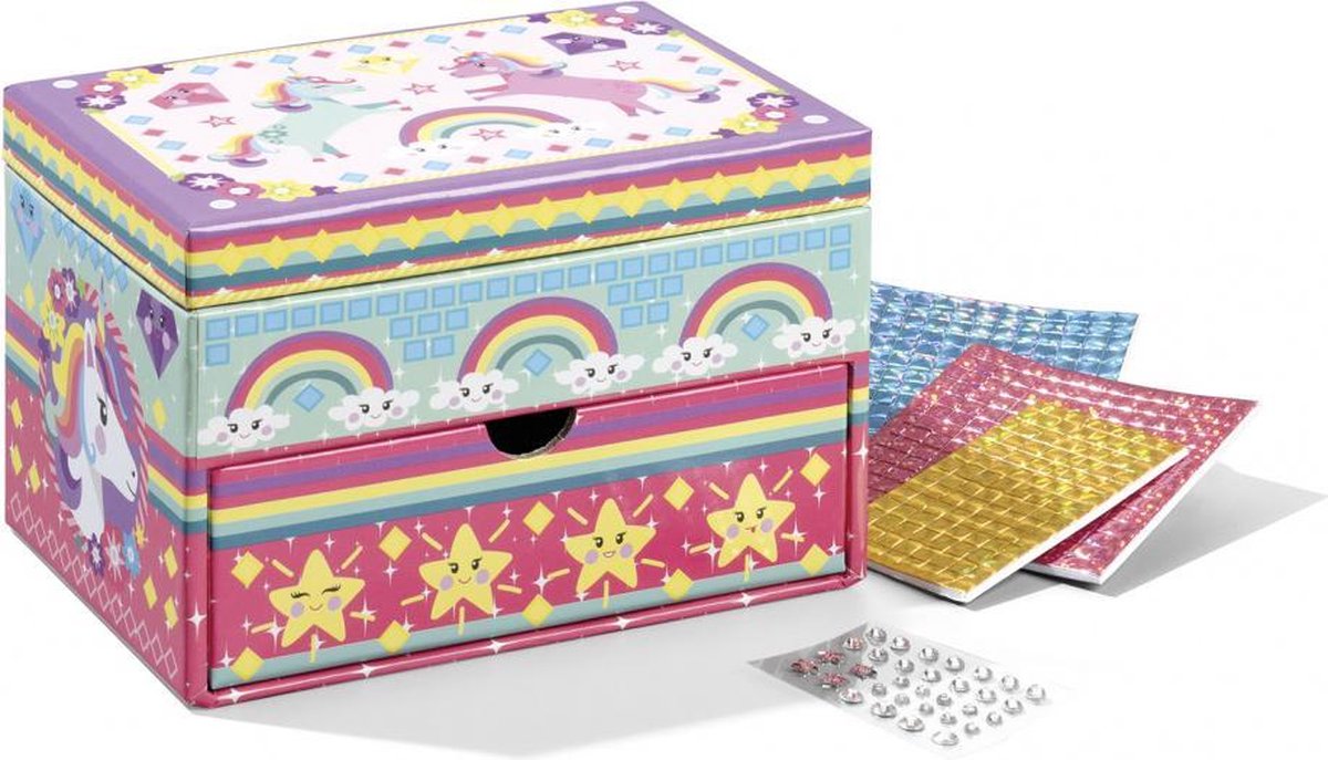 knutselset Glitter Box Unicorn meisjes 3-delig