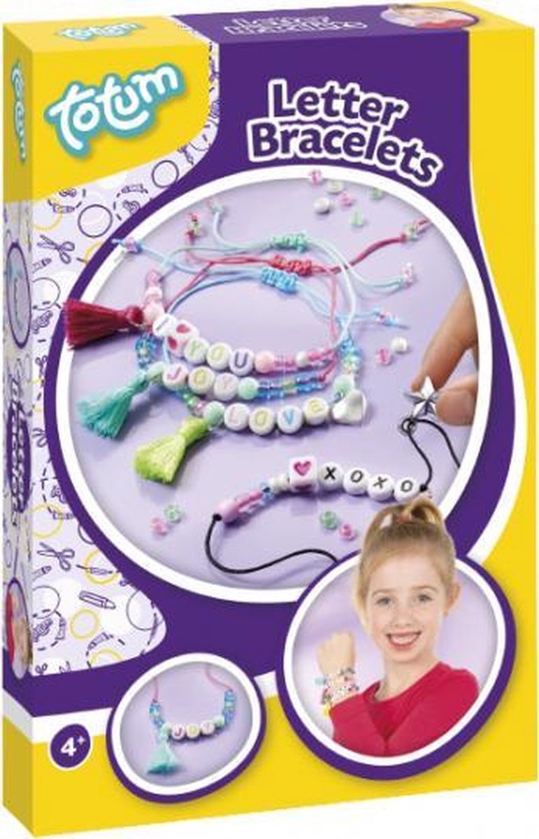 maak je eigen letterarmbandjes junior 13 cm nylon 4 stuks