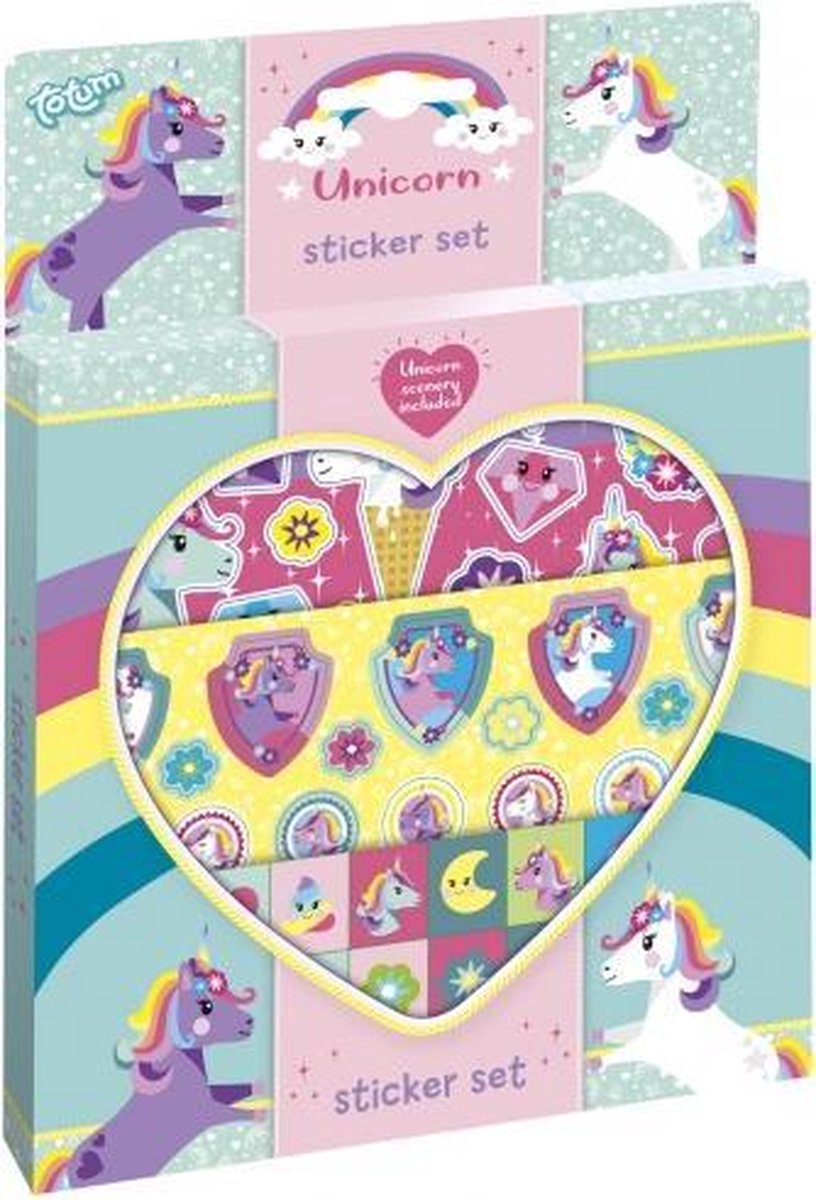 stickerset Unicorn meisjes 17,5 x 24,5 cm 3 vellen