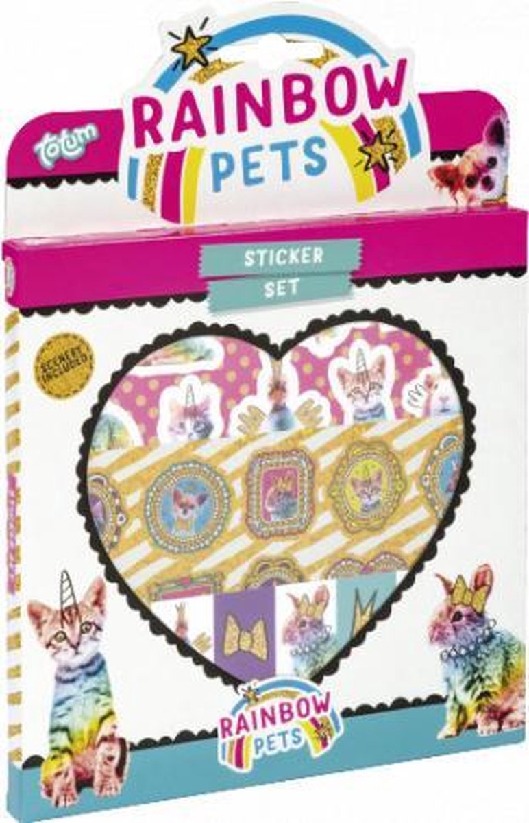 stickervellen Rainbow Pets junior papier 3 stuks