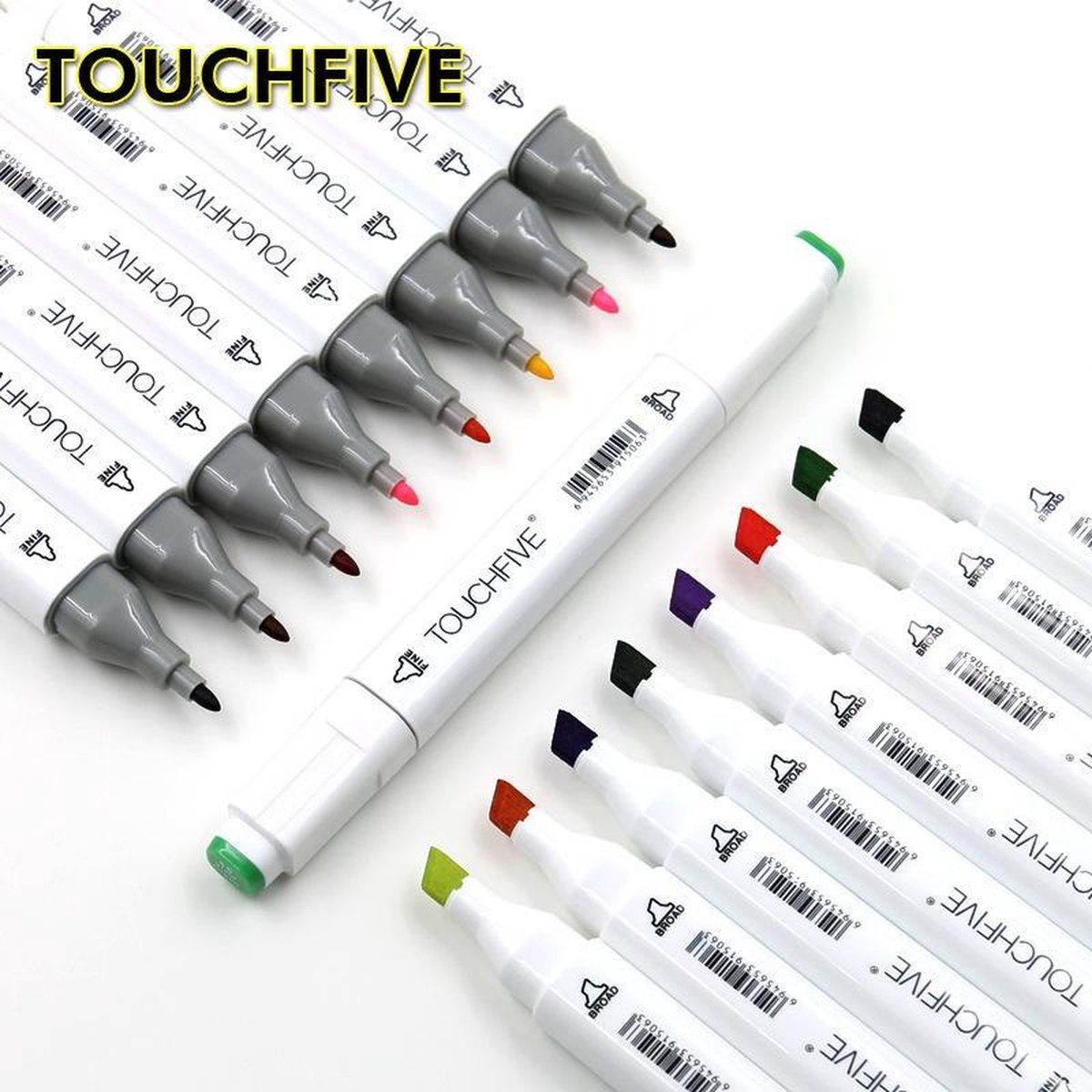 TouchFIVE 60 Color Markers Animation Drawing Markers Pen Alcohol Based Sketch Felt-Tip Oily Twin Brush Pen Art Supplies