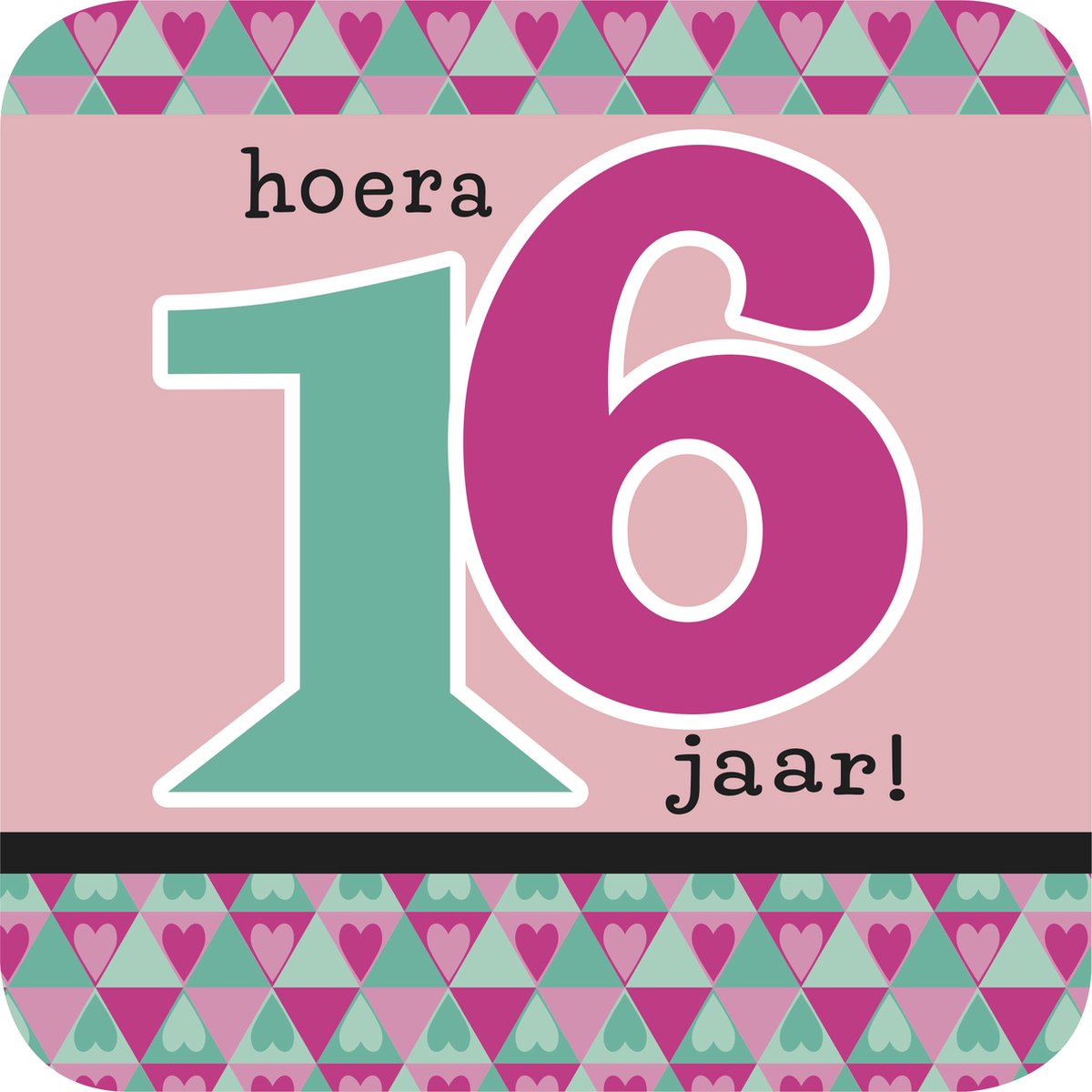 30x Luxe Bierviltje/Onderzetter met 16 jaar, Roze - Verjaardag - Themafeest 16 jaar - Versiering - Leeftijd - 16 jaar