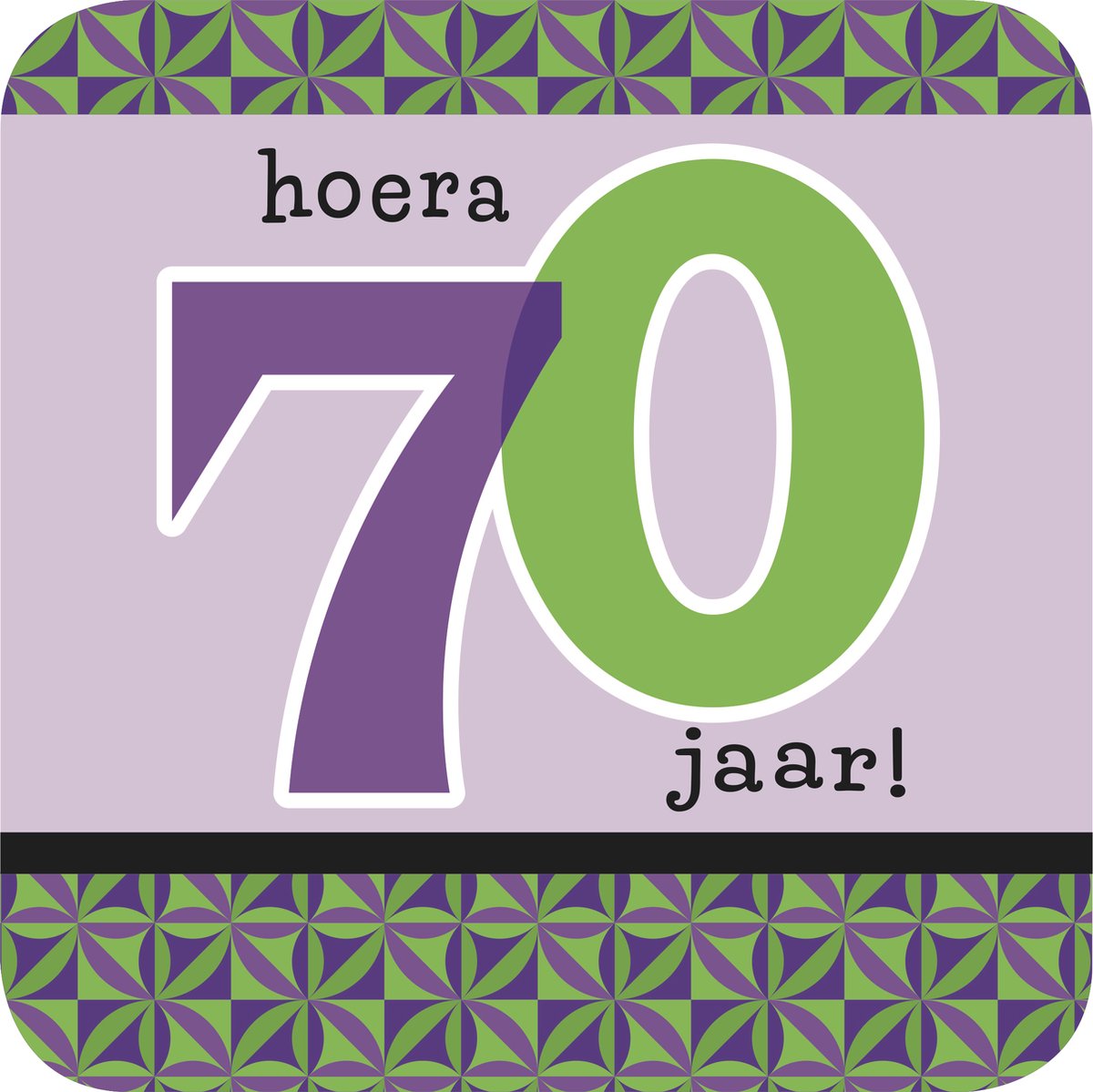 30x Luxe Bierviltje/Onderzetter met 70 jaar, Paars - Verjaardag - Themafeest 70 jaar - Versiering - 70 jaar