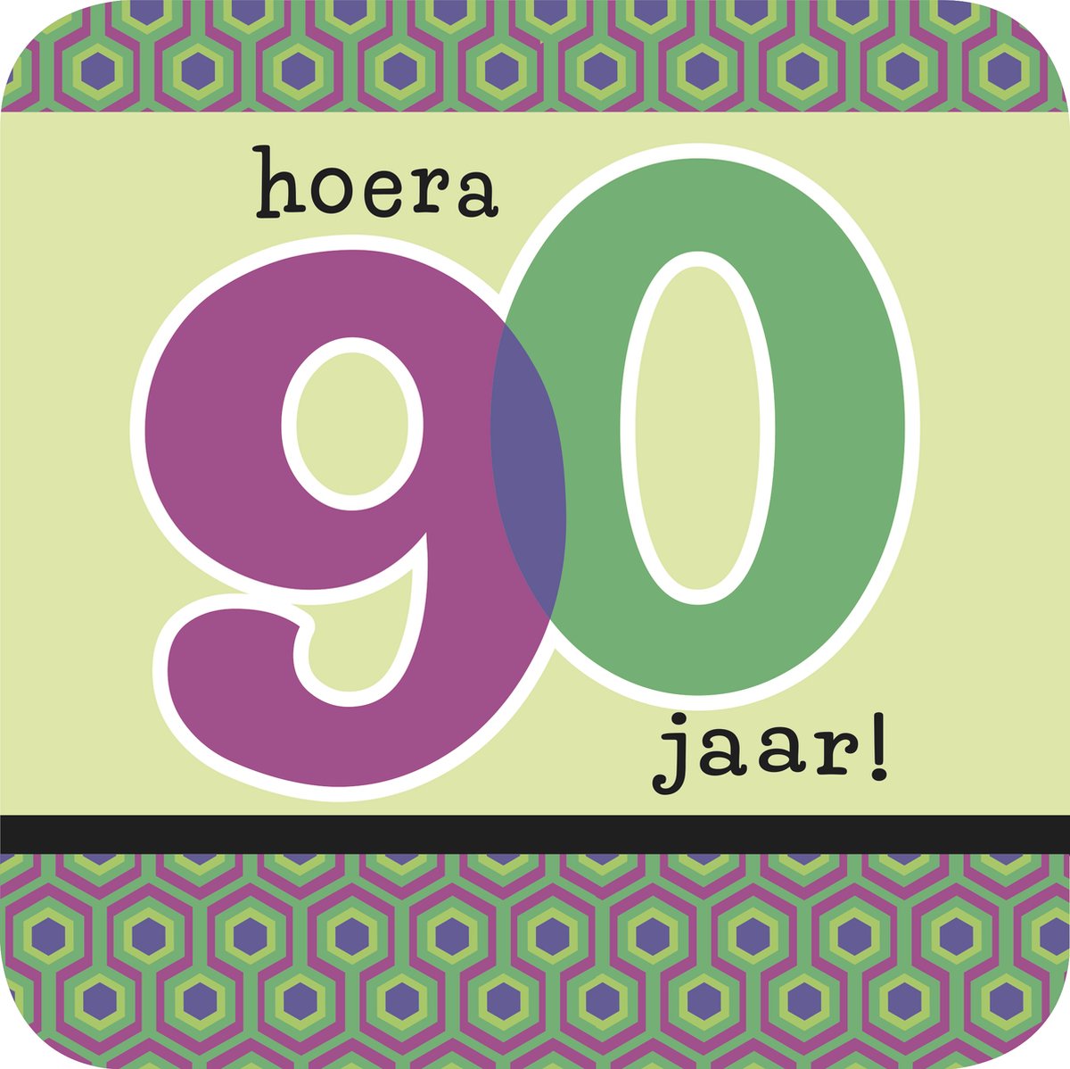 30x Luxe Bierviltjes/Onderzetter met 90 jaar, Groen - Verjaardag - Themafeest 90 jaar - Versiering - Leeftijd