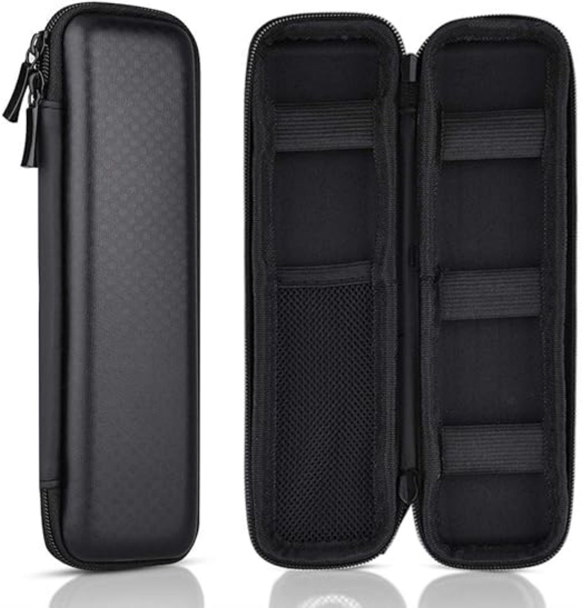 TOVBMUP Canvas etui - Ritssluiting - Grote capaciteit - Voor volwassenen, meisjes, jongens - Zwart