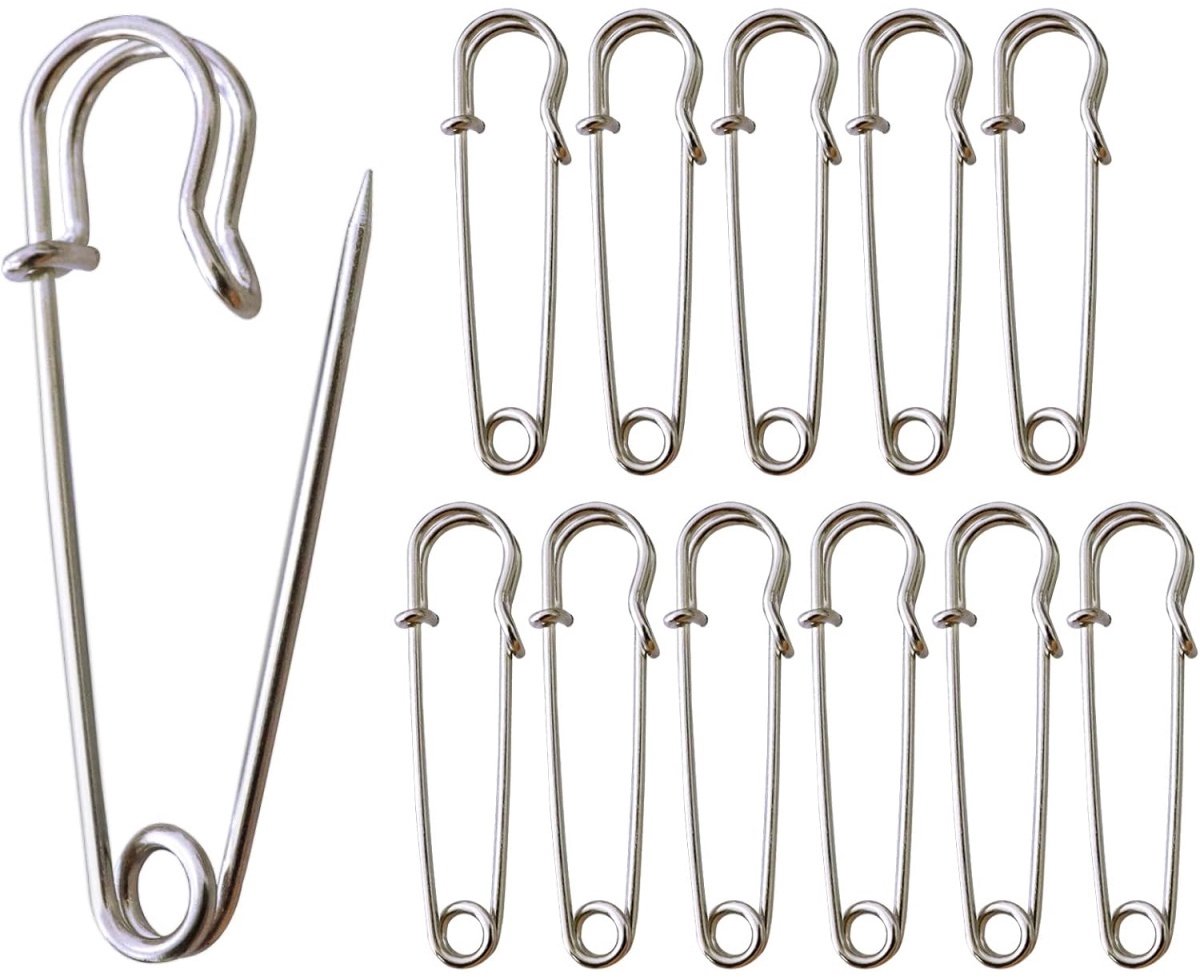 TOVBMUP  en - Veiligheidsspelden - Grote spelden - Geschikt voor kilts, dekens, breien, knutselen Veiligheidsspelden - Zilver - 30 stuks