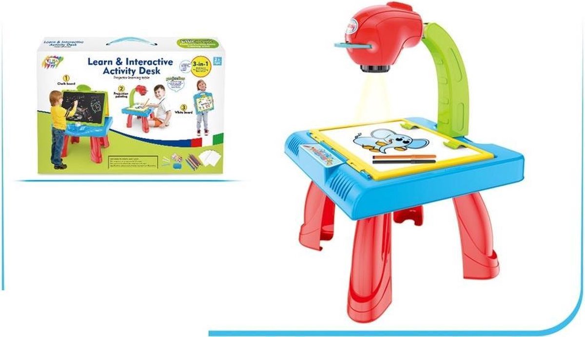 Tekentafel – Tekenbord met projector – Kinderspeelgoed- 3 in 1