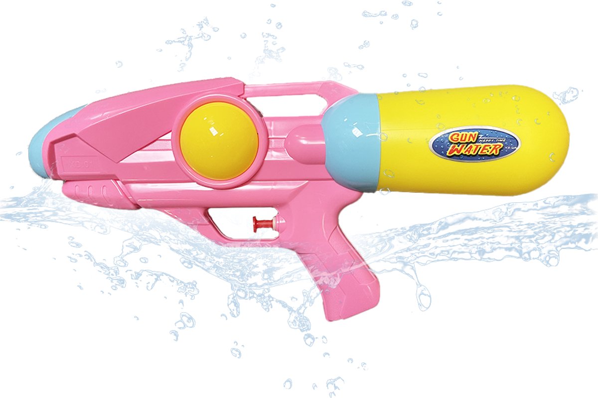   33cm L - Water Pistool Extra Groot Reservoir - Lichtgewicht 100g - 4 Kleuren - ABS Waterspeelgoed voor Kinderen 3+ - Speelgoed Kinderen - Buitenspeelgoed - Tweekleurig Roze en Geel