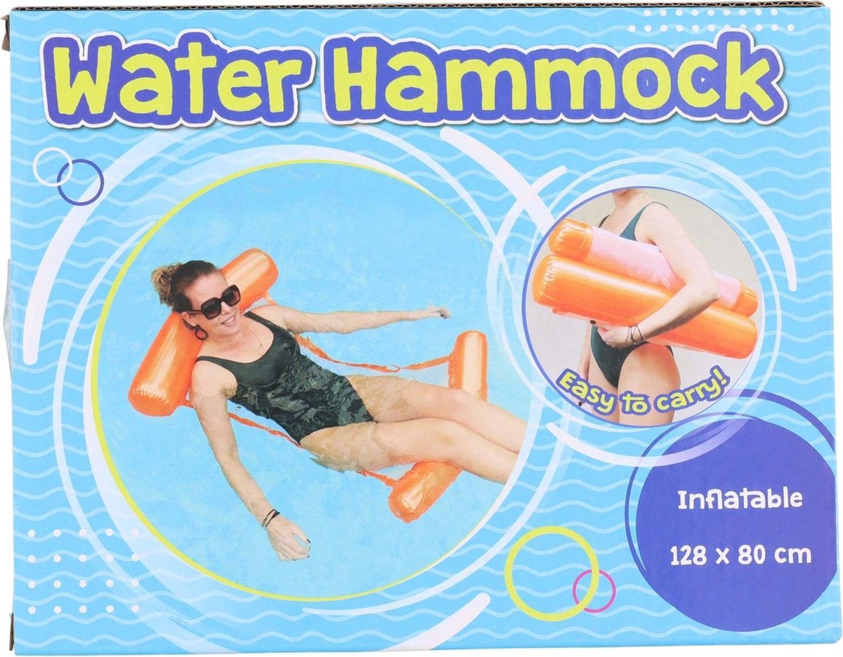 Waterhangmat 128 x 80 cm - Licht Blauw - Luchtmatras zwembad - Lekker lounge