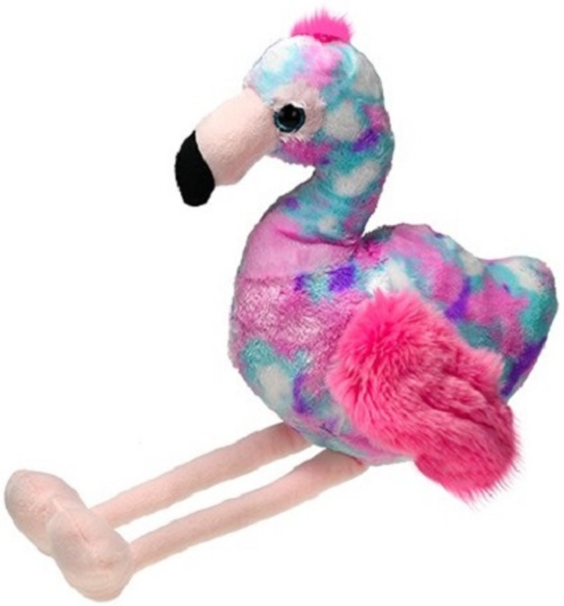 Flamingo knuffel gekleurd 23 cm