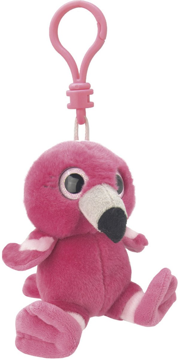 Pluche flamingo sleutelhanger 10 cm