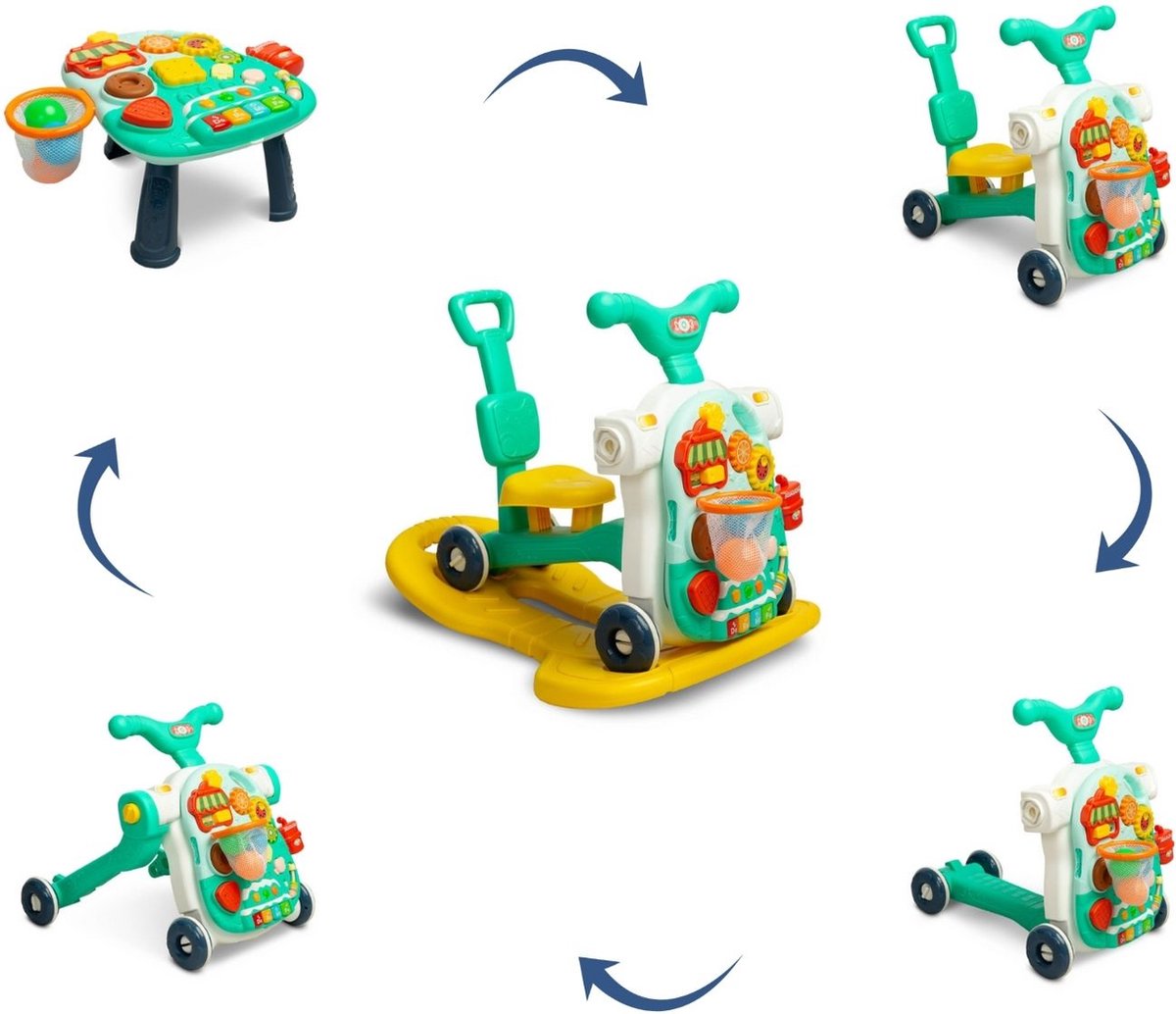 5 in 1 baby walker Multifunctionele - looptrainer TURQUOISE