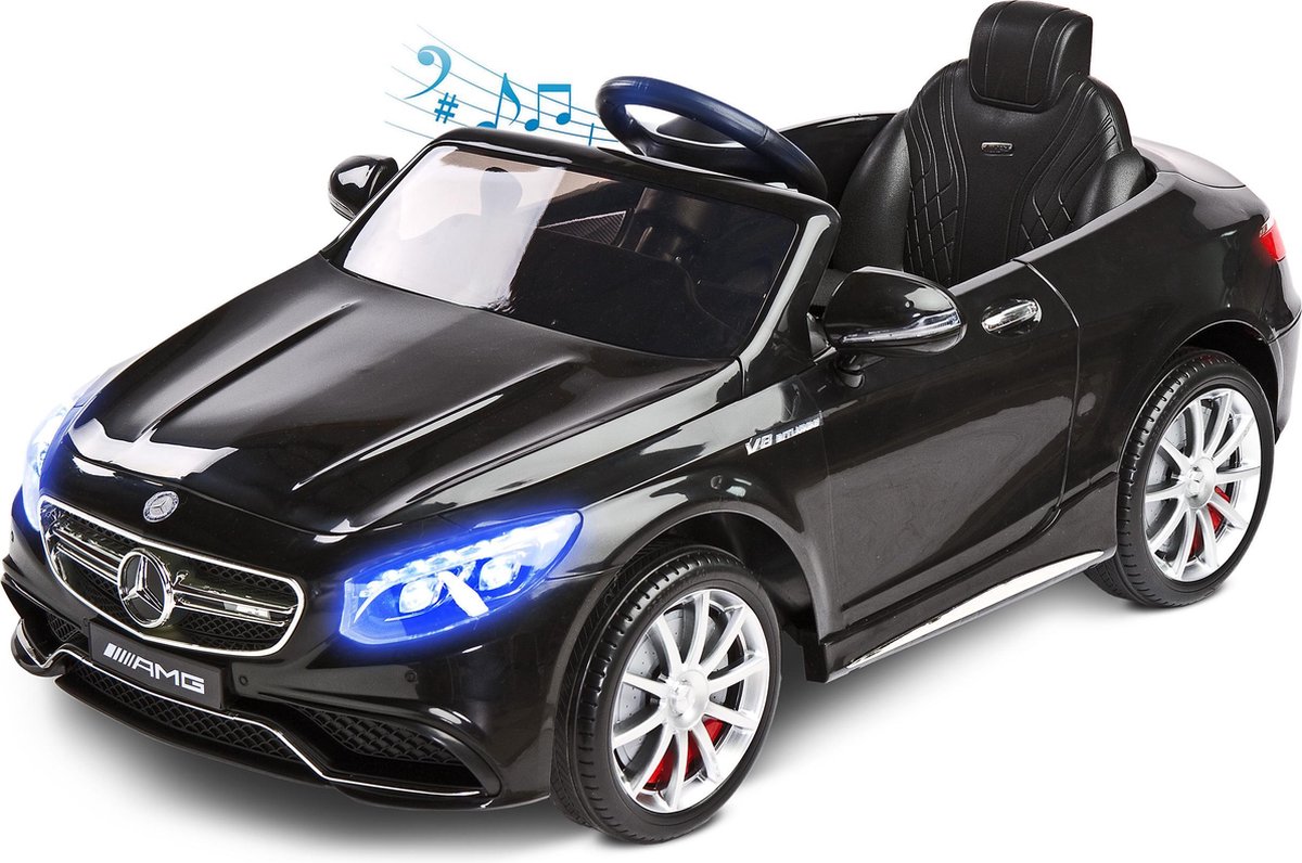 Baby Nora Elektrische Kinderauto - Mercedes Benz AMG S63 - 12V met Afstandsbediening Zwart