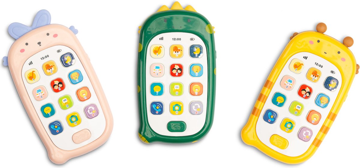 TOYZ - Interactieve Smartphone voor Peuters - Educatief Speelgoed met Geluiden en Lichten - Vanaf 18 Maanden