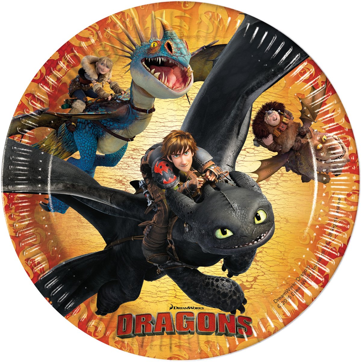 8 kartonnen How to train your Dragon™ borden - Feestdecoratievoorwerp