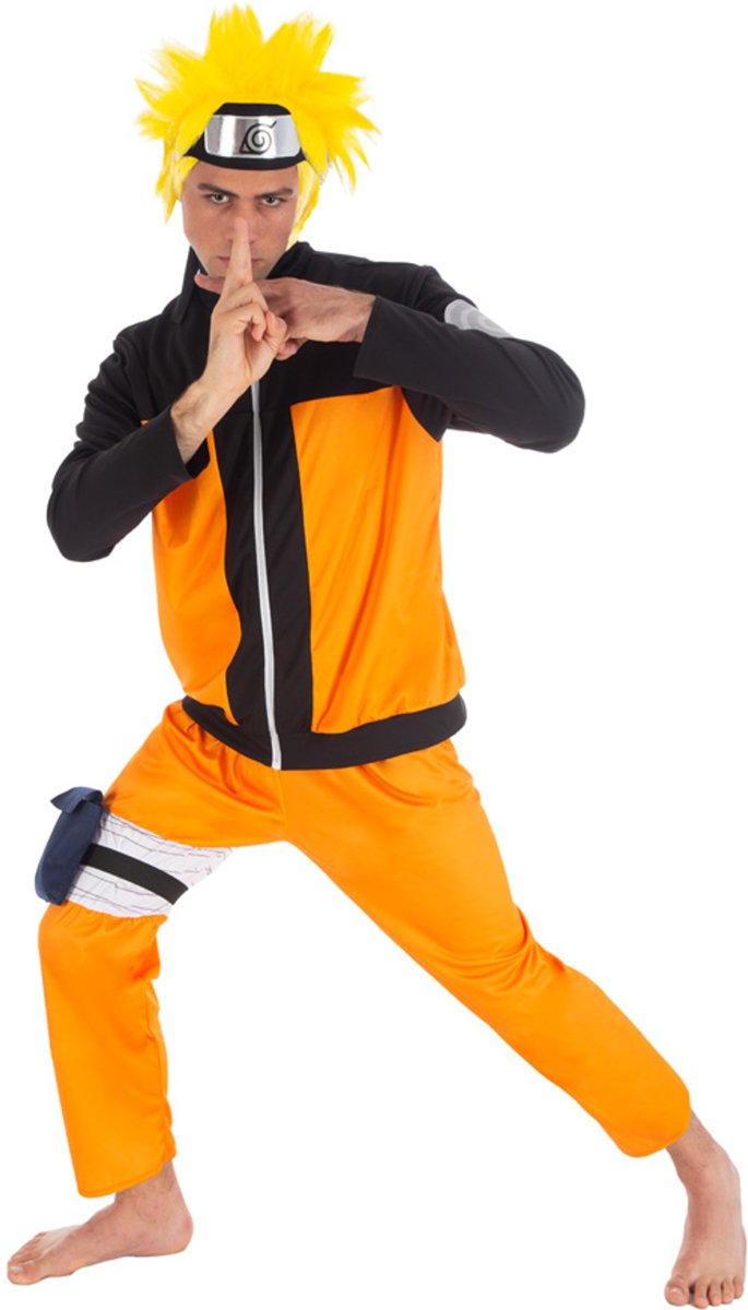 Zwart en oranje Naruto™ kostuum voor volwassenen - Verkleedkleding