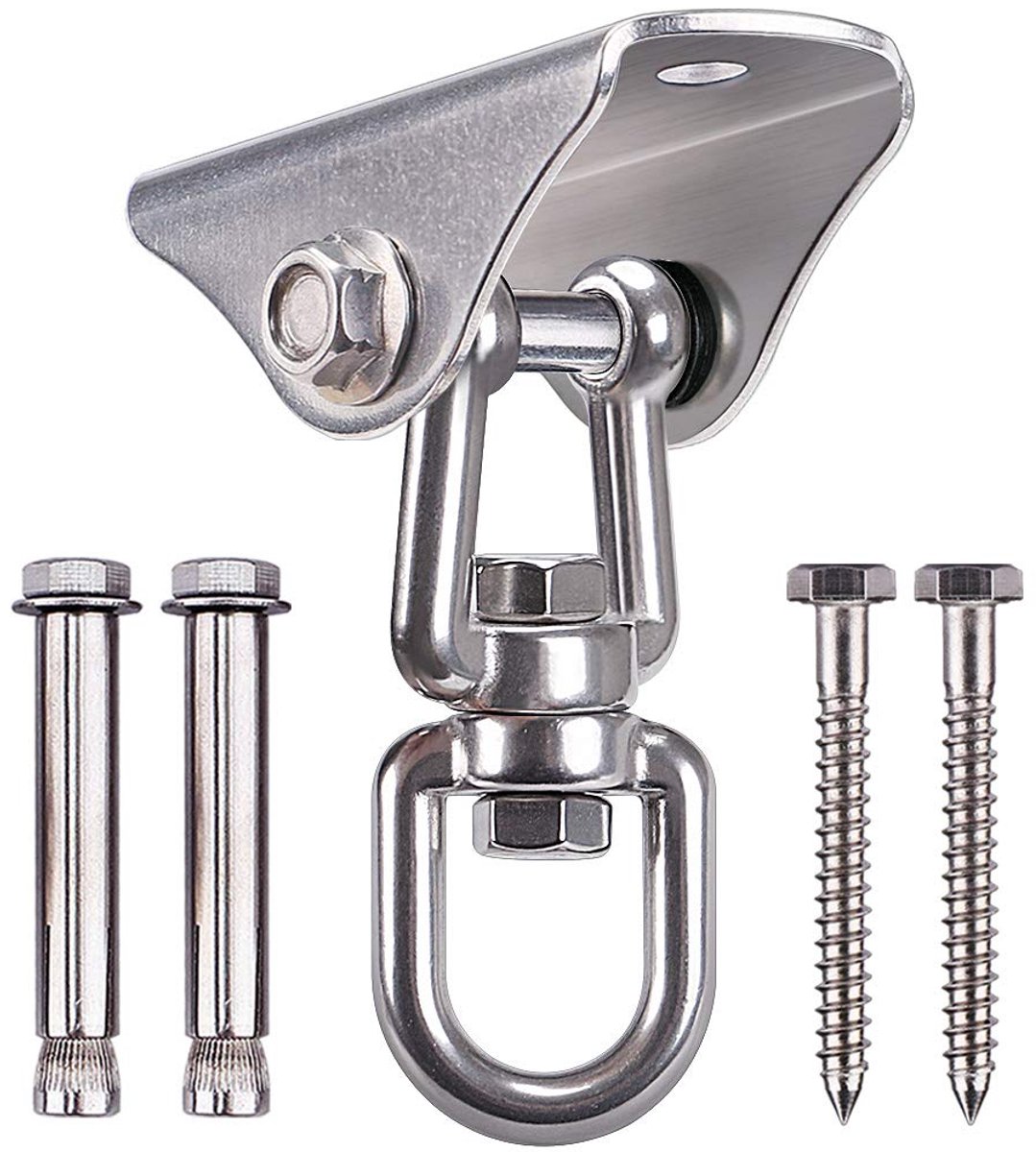 TRANKIELO® - 450 kg roestvrij staal schommelhaak - 360 graden draaibaar - bevestiging voor beton en hout