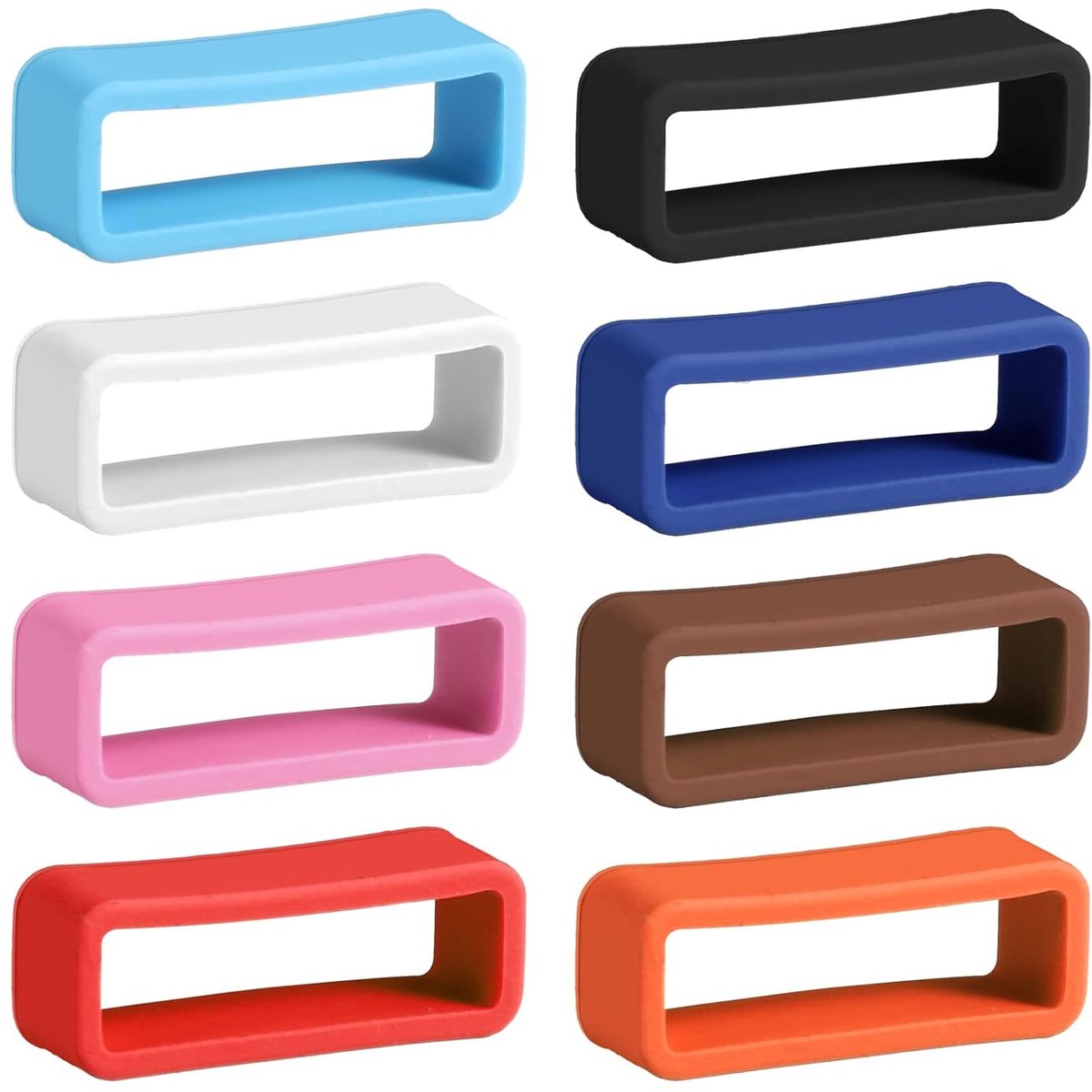 TRANKIELO® - 8 stuks horlogebandhouders 20 mm - siliconen band beveiligingsconnectoren - vervangingsringen voor slimme sporthorloges