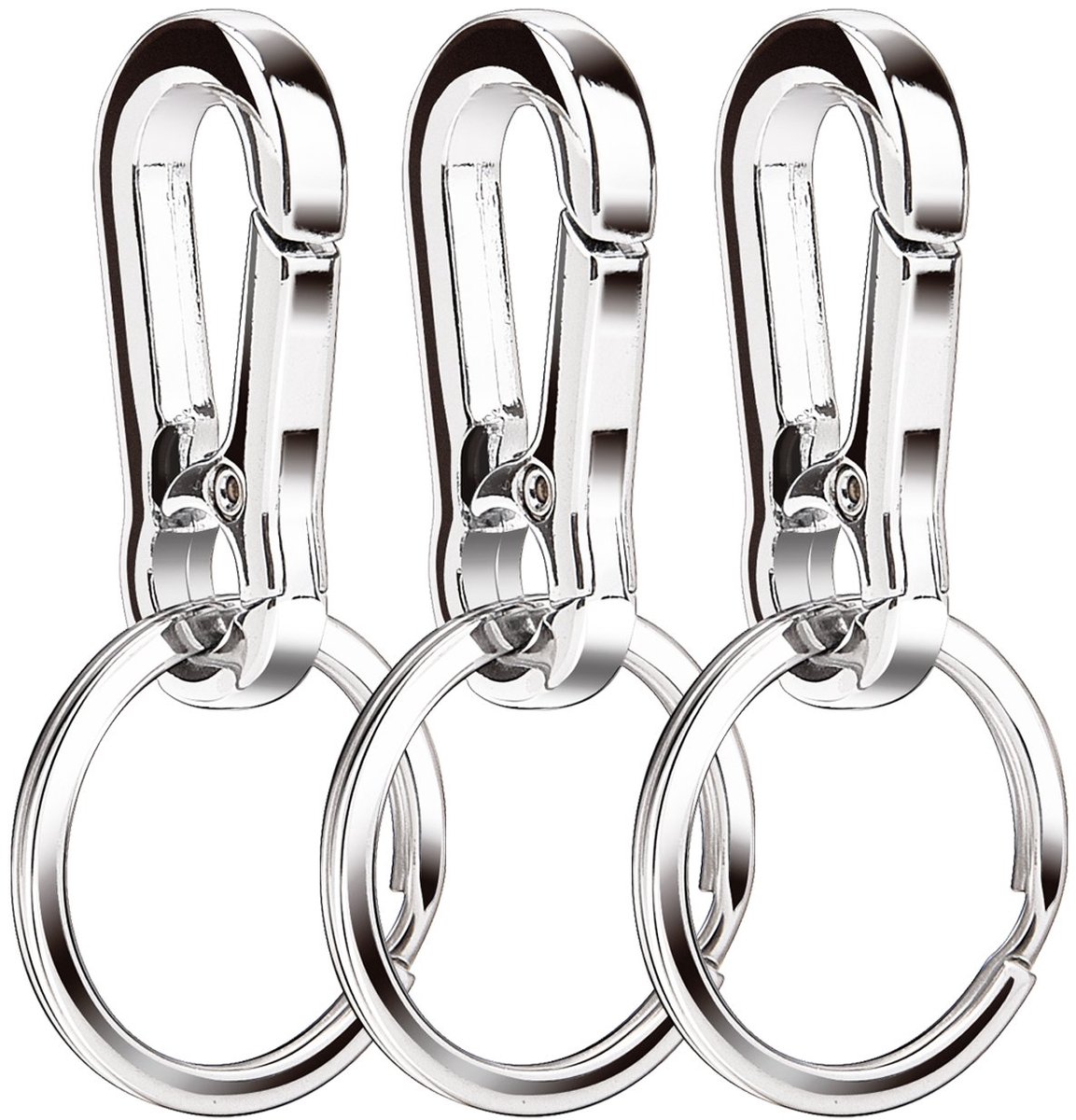 TRANKIELO® - Sleutelhanger van metaal - Duurzaam en lichtgewicht - Verpakking van 3 stuks voor auto en sleutelbeheer