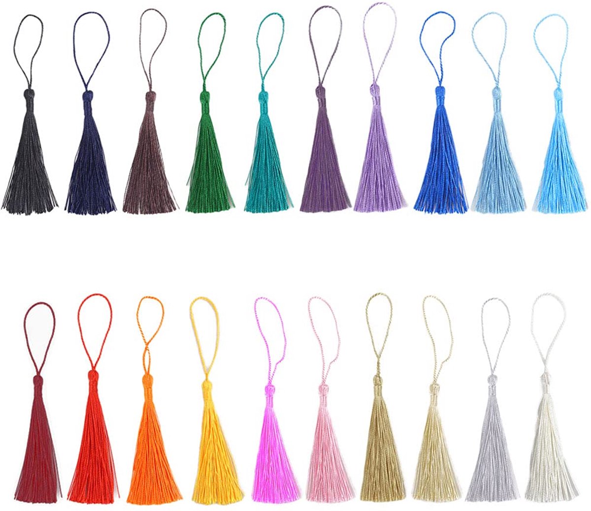 TRANKIELO® - Veelkleurige Kwasten Hangers – 200 stuks Mini Handgemaakte Polyester Kwasten voor DIY Handwerk en Accessoires