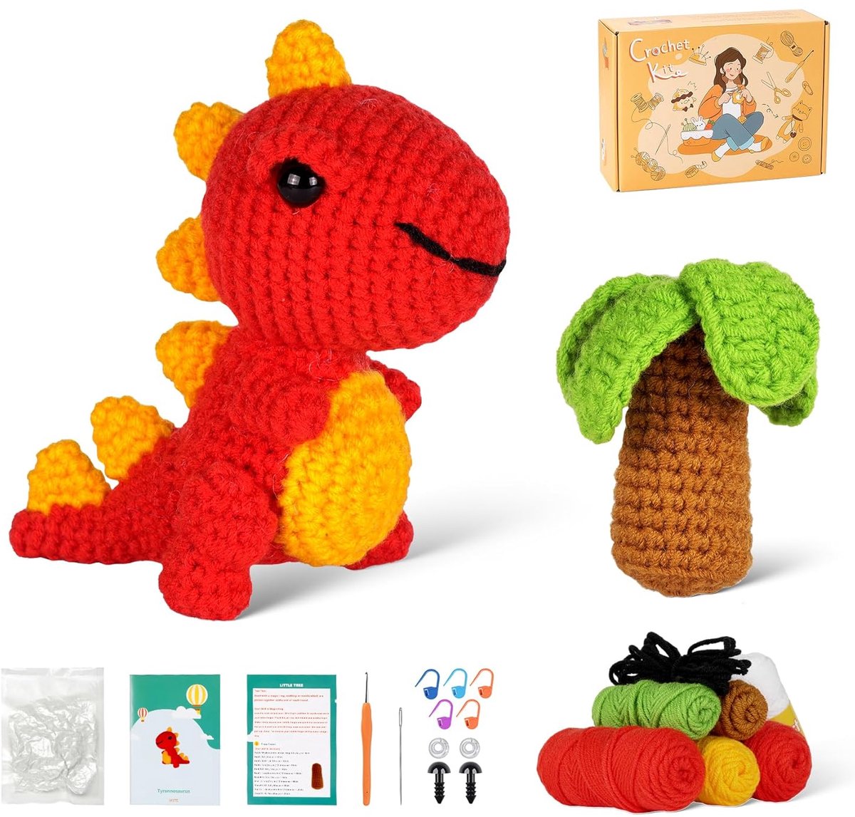 TRANKIELO® – Complete Haakset voor Starters – Kwaliteit Garen, Haaknaalden, Steekmarkers – Met Gedetailleerde Gids