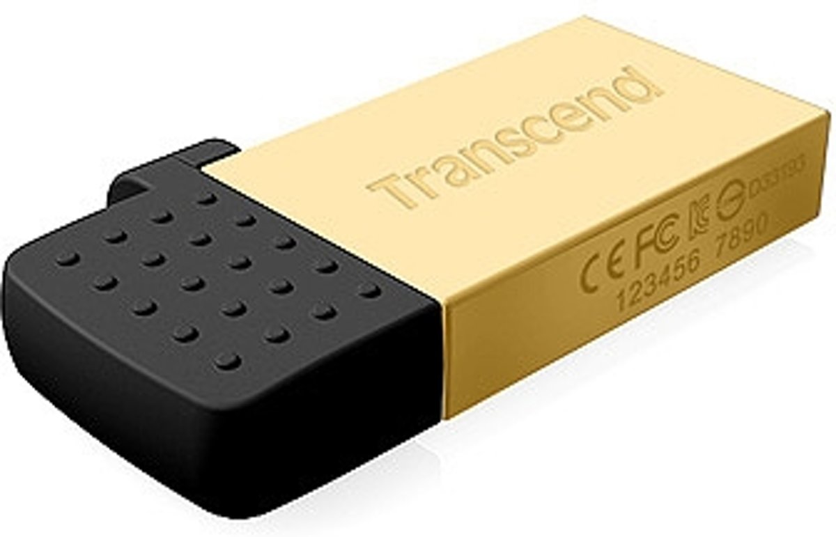 Transcend 380G 64 GB USB flash drive USB Type-A / Micro-USB 2.0 Zwart, Goud