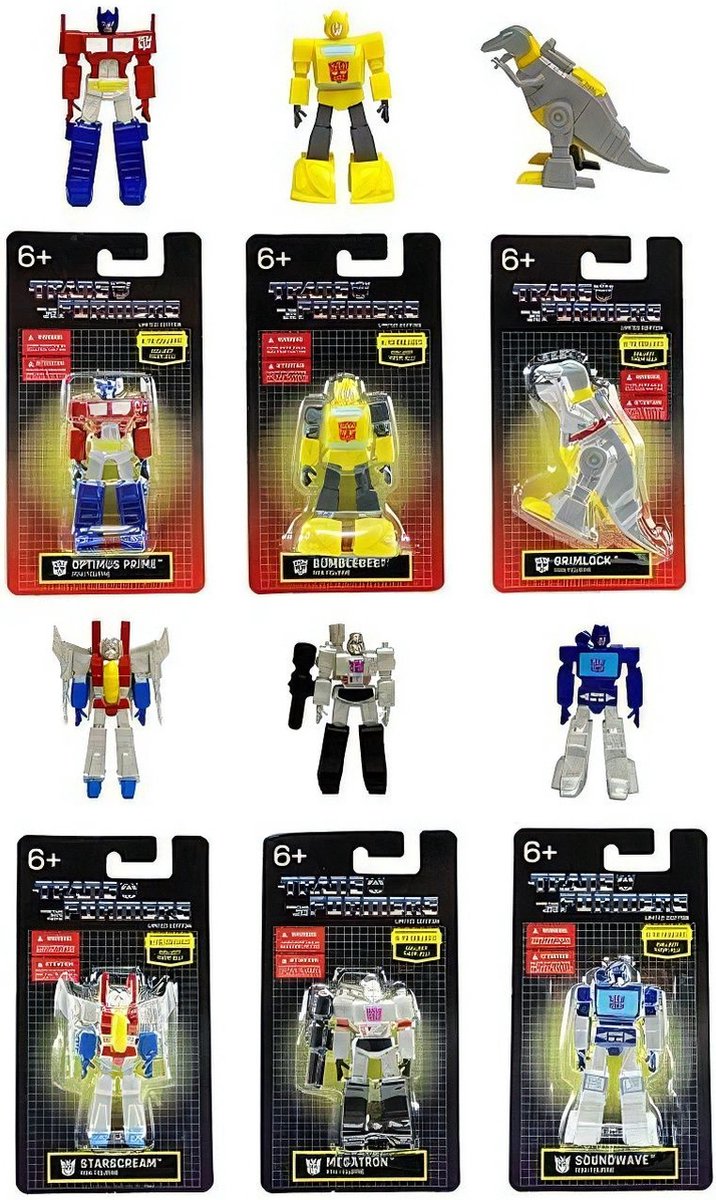 Transformers G1 Mini figuren Limited Edition Optimus Prime Bumbleebee Megatron - 6 stuks