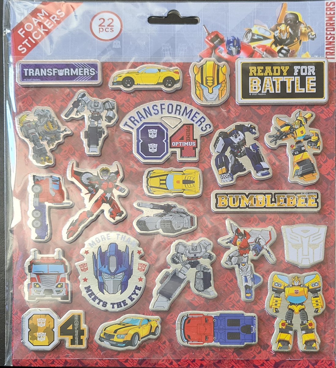 Uitnodiging kaarten Transformers 15 stuks / 2 sticker vellen/1 vel foam stickers