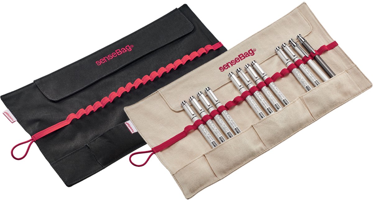 SenseBag - Roll-Up Pencil Case Black for 18 Markers