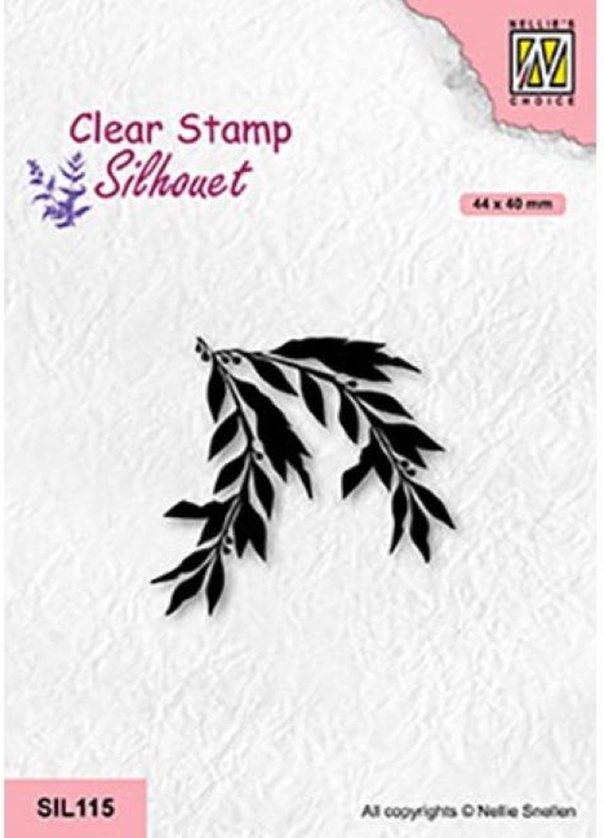 Sil115 Nellie Snellen clearstamp Silhouet Willow branch - wilg wilgentak