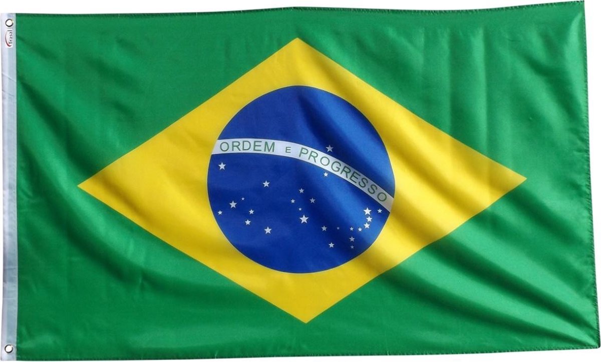 Trasal - vlag Brazilië - braziliaanse vlag 150x90cm