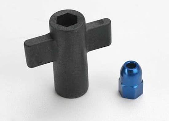 Antenna crimp nut, aluminum (blue-anodized)/ antenna nut too