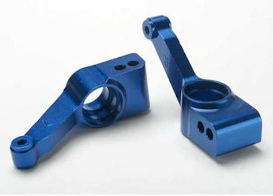 Carriers, stub axle (blue-anodized 6061-T6 aluminum)(rear)(2