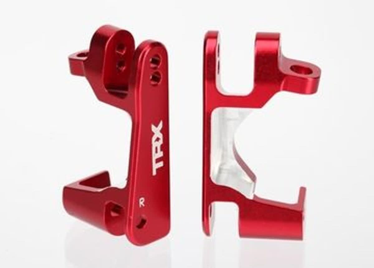 Caster blocks (c-hubs), 6061-Tleft & right (red-anodized)