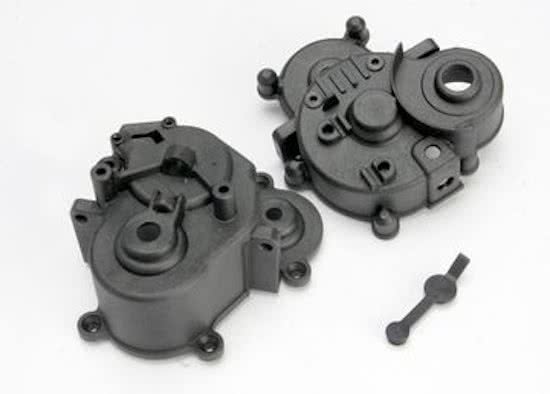 Gearbox halves (front & rear)/ rubber access plug/ shift det