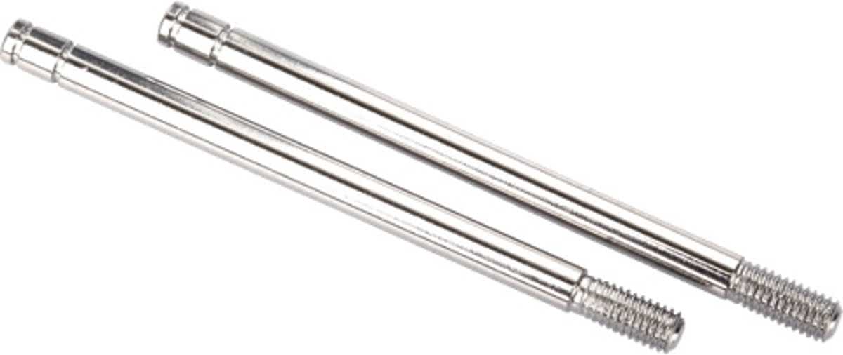 Shock shafts, steel, chrome finish (long) (2)