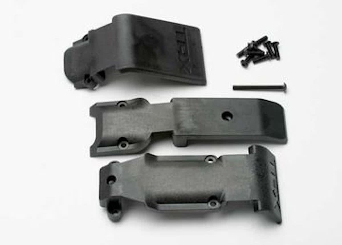 Skid plate set, front (2 pieces, plastic)/ skid plate, rear