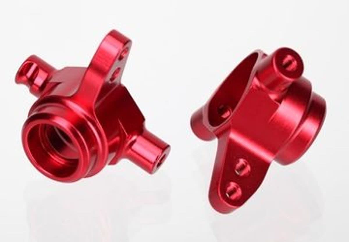 Steering blocks, 6061-T6 aluminum, left & right (red-anodize