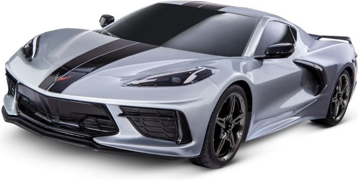 TRAXXAS 4Tec 3.0 Corvette C8 silver RTR zonder Accu/Lader