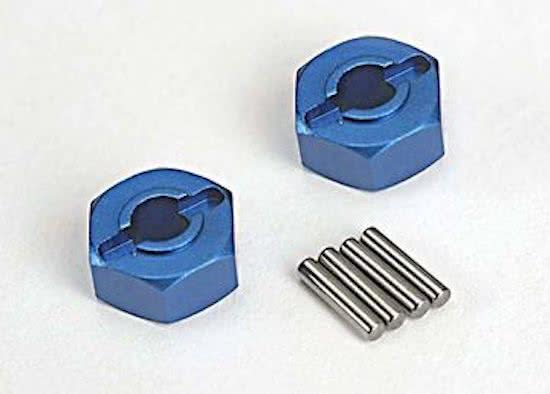 Wheel hubs, hex (blue-anodized, lightweight aluminum) (2)/ a