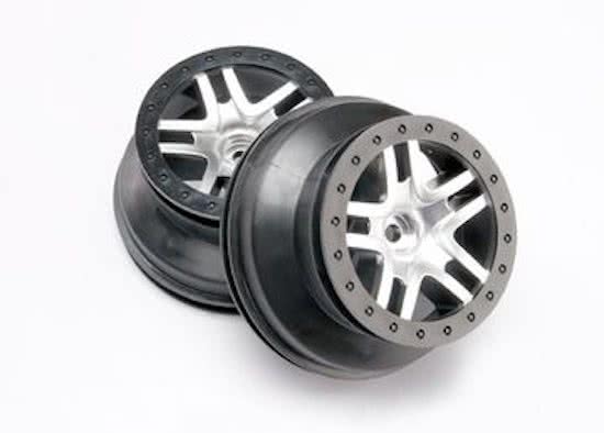 Wheels, SCT Split-Spoke, satin chrome, beadlock style, dual