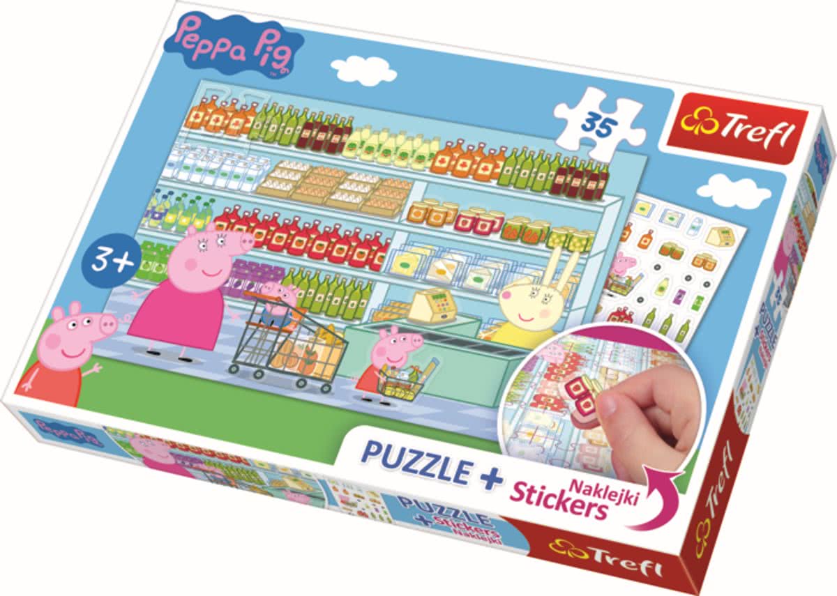 35 pcs plus stickers /  Peppa Pig Legpuzzel