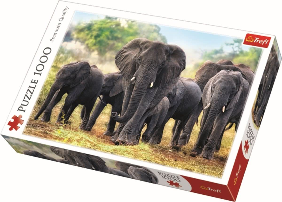 African elephants / Trefl - 1000 pcs Legpuzzel