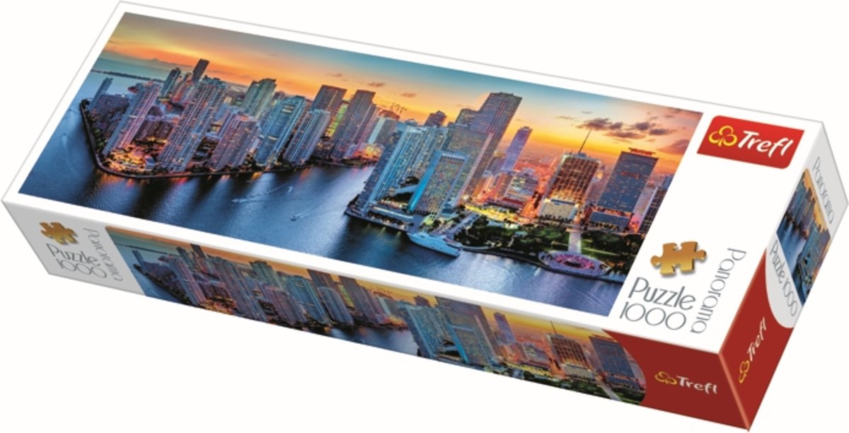 Panorama - Miami bij zonsondergang - 1000 stukjes Legpuzzel