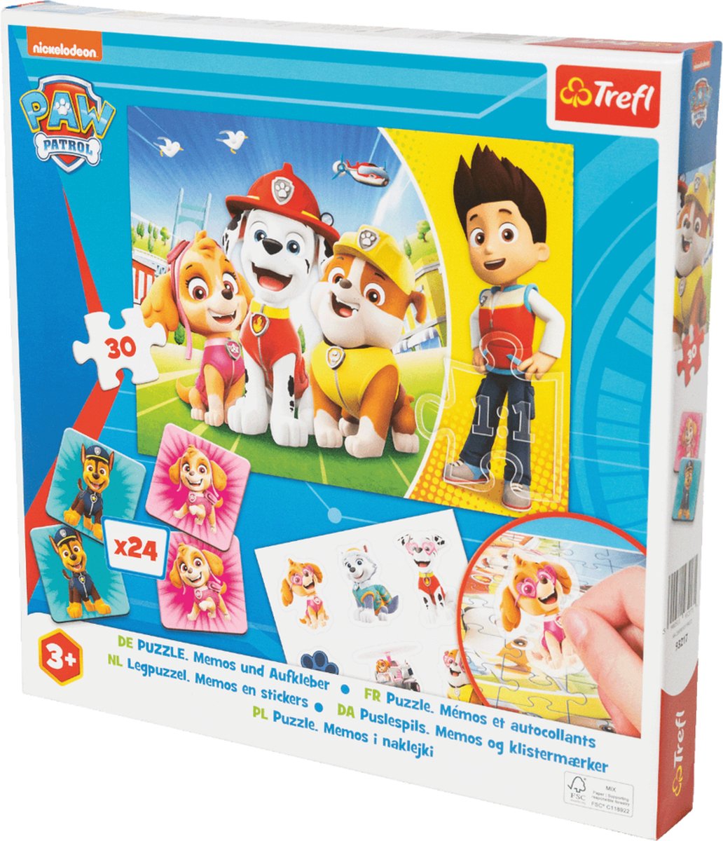 Paw Patrol legpuzzel 30 stukjes- memorie 24 stuks- stickers- speelgoed- 3 jaar en ouder- verjaardag- sinterklaas